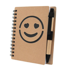 Notebook approx. B7 "smiling face" with ball pen | Dylan