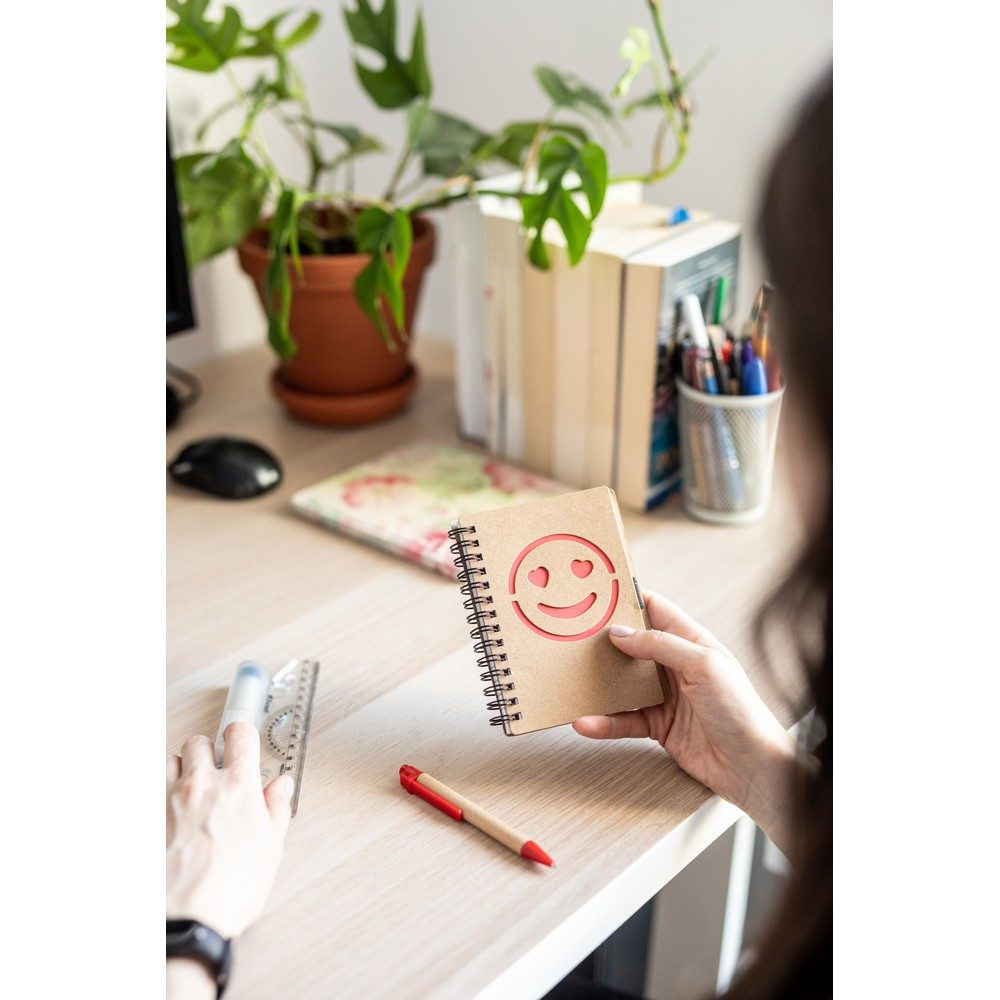 Notebook approx. B7 "smiling face" with ball pen | Dylan, green, product image (1)