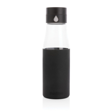 Ukiyo glass hydration tracking bottle with sleeve, product image (2)