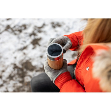 Bamboo thermos 500 ml with sieve stopping dregs and touch digital beverage temperature display | Georgia, product image (2)