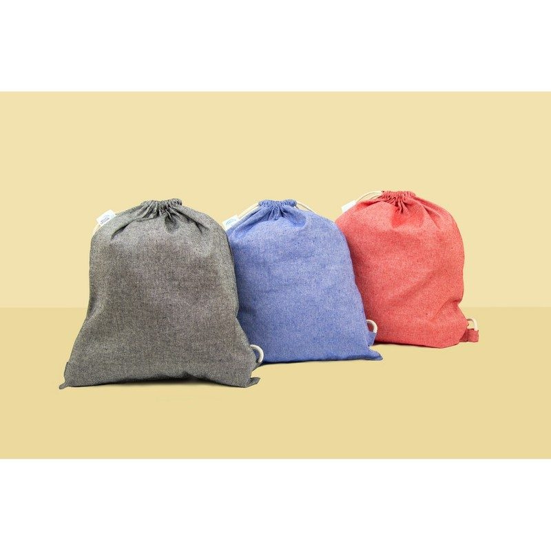 Recycled cotton and recycled polyester drawstring bag B'RIGHT | Jose, grey, product image (1)
