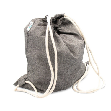 Recycled cotton and recycled polyester drawstring bag B'RIGHT | Jose, grey, product image (2)