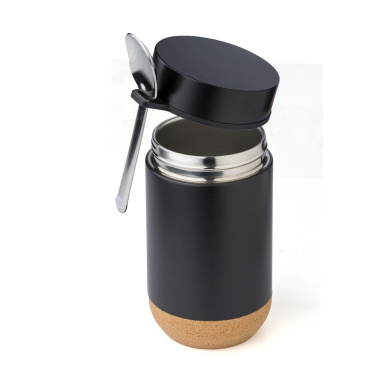 Thermo food container 400 ml, spoon, black, product image (3)
