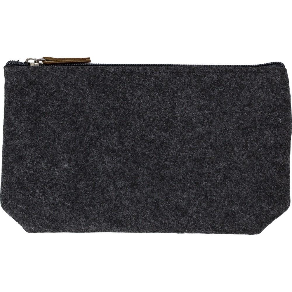 Felt RPET cosmetic bag, graphite, product image