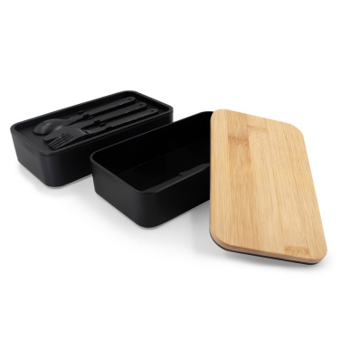 Lunch boxes 2 in 1, 2x500 ml, bamboo lid, cutlery | Tijani, product image (4)