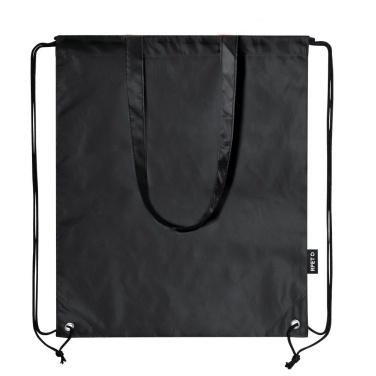 RPET bag 2 in 1, drawstring bag and shopping bag, black, product image (2)