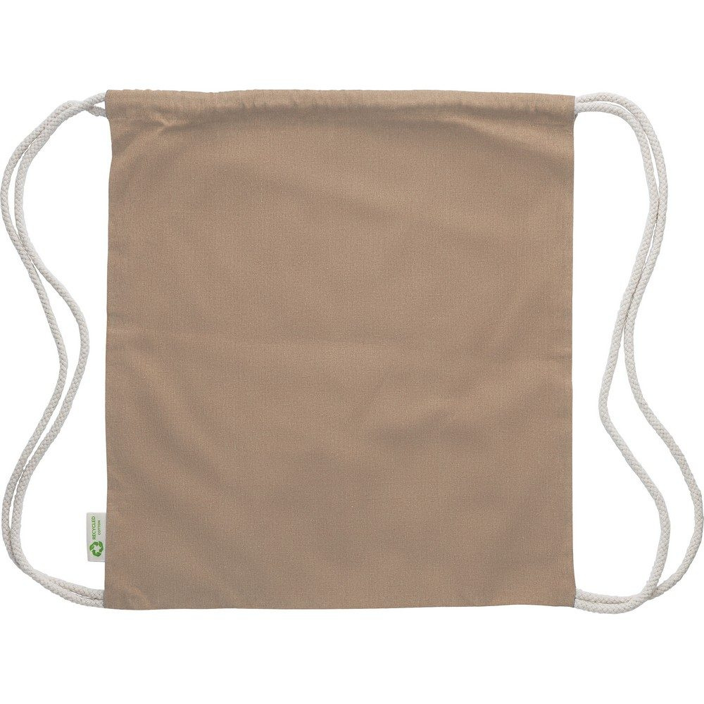 Cotton drawstring bag, khaki, product image (1)