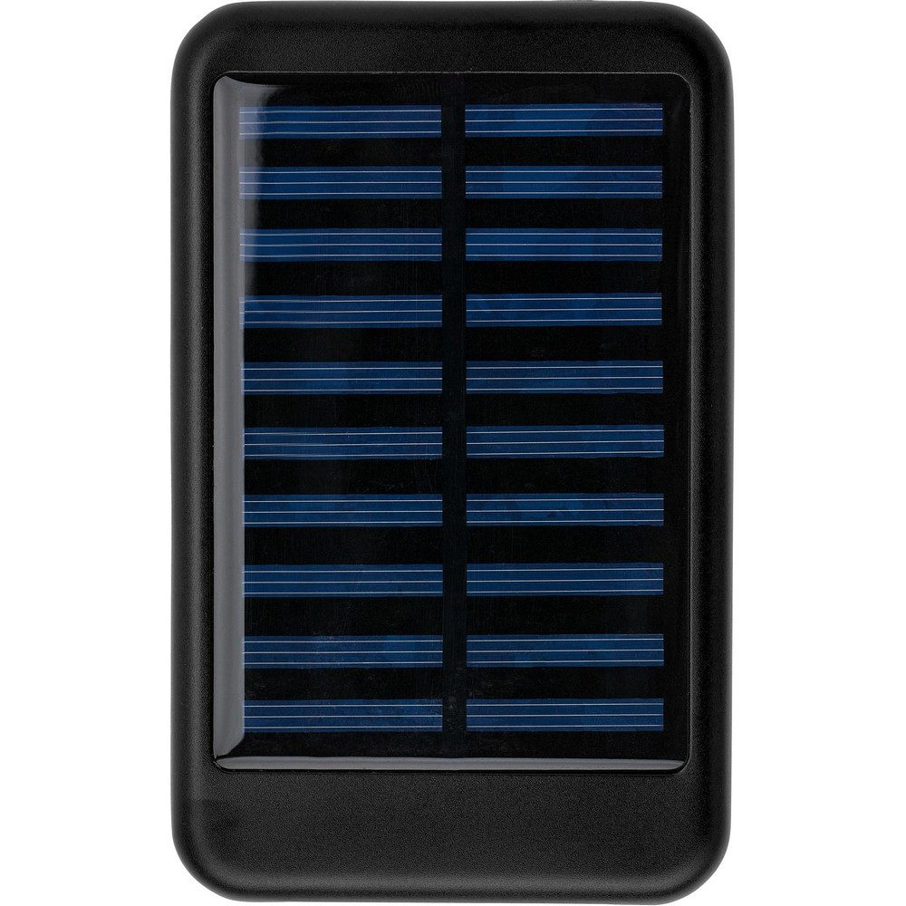 Power bank 4000 mAh with solar charger, black, product image (1)