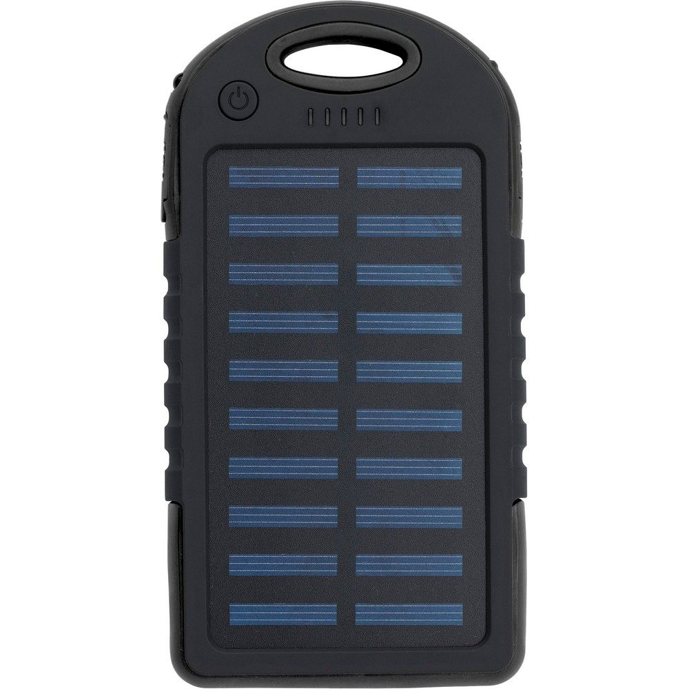 Power bank 4000 mAh with solar charger, black, product image