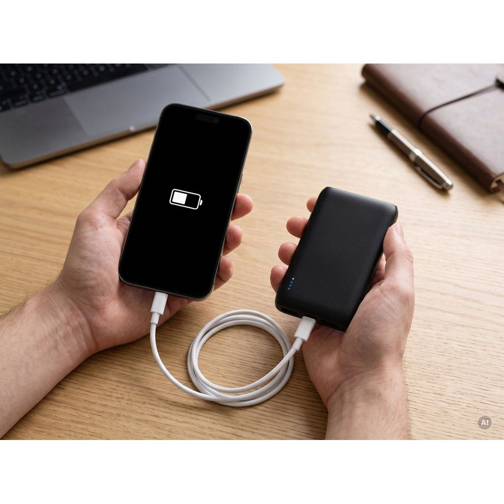 Power bank 5000 mAh | Madreno, black, product image (1)