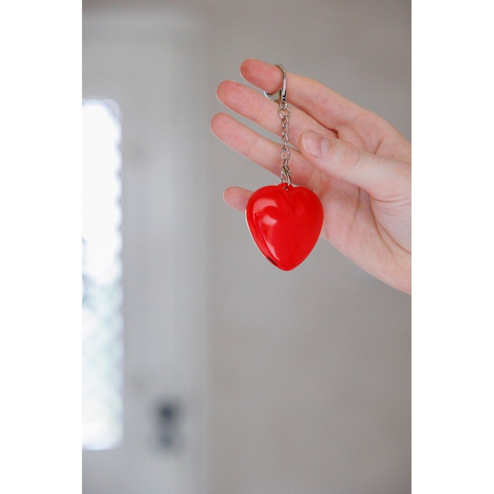 Heart-shaped keyring, LED lamp, red, product image (1)