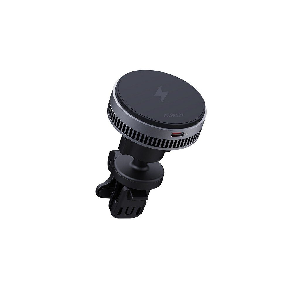 Mobile phone holder for car, wireless charger 15 W Aukey, product image (1)