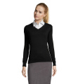 GALAXY WOMEN V-NECK SWEATER, Black