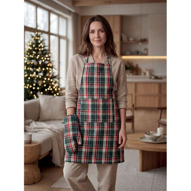 Chequered cotton kitchen set, Multicolour, product image (3)