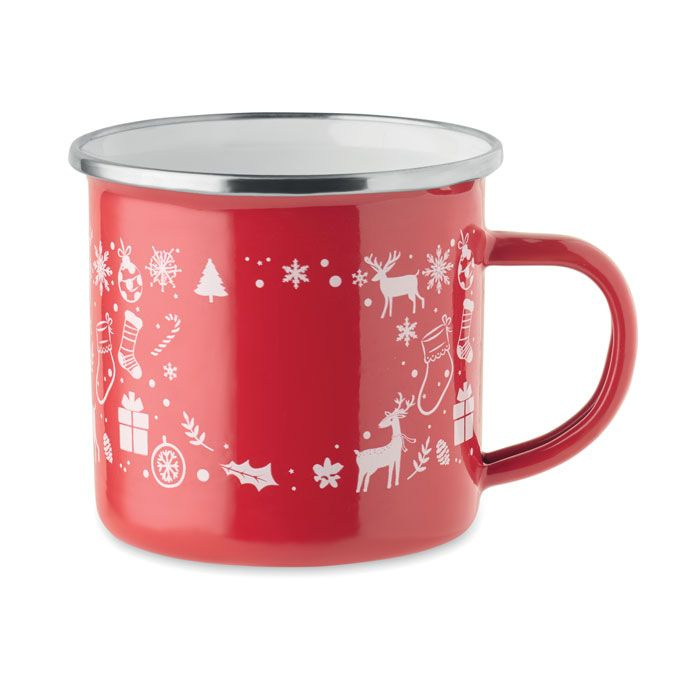 Christmas enamel mug 300ml, Red, product image (1)