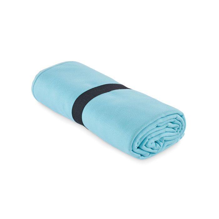 Double sided microfibre towel, Turquoise, product image (1)
