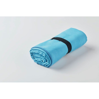 Double sided microfibre towel, Turquoise, product image (3)