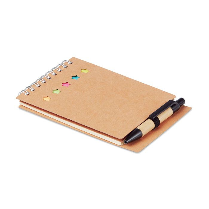 Notepad with pen and memo pad, Beige, product image (1)