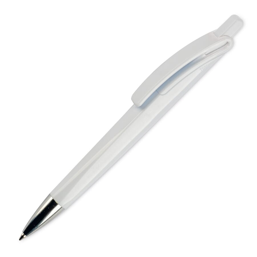 Ball pen Riva hardcolour, White / White, product image (1)