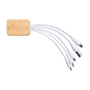Charging cable bamboo with R-PET, White, product image (2)
