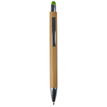 Ball pen New York bamboo with stylus, Green, product image (2)