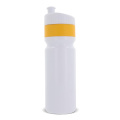 Sports bottle with edge 750 ml, White / Yellow