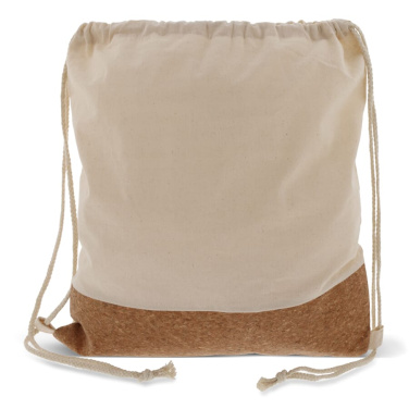 Drawstring bag Cork with cotton cords 38x41 cm, Ecru, product image (4)