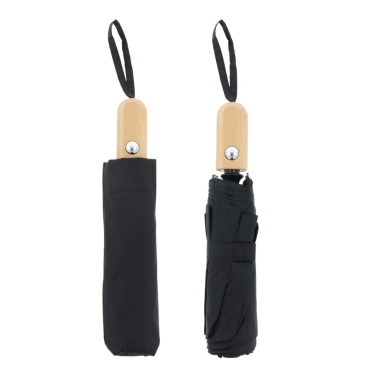 Foldable umbrella 21” R-PET auto open, Black, product image (3)