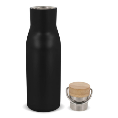 Thermo bottle with bamboo lid 500 ml, Black, product image (2)