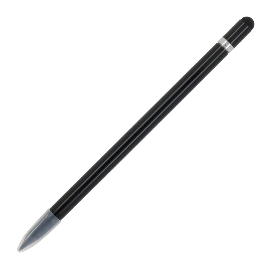 Long-life aluminum pencil with eraser, Black, product image (1)