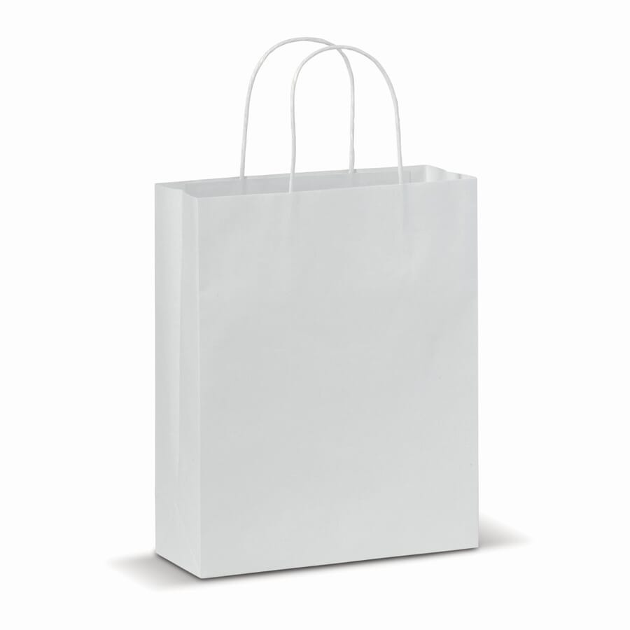 Kraft paper bag 90g/m² 22x10x31 cm, White, product image (1)