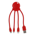 2087 | Xoopar Eco Octopus Charging cable, Red
