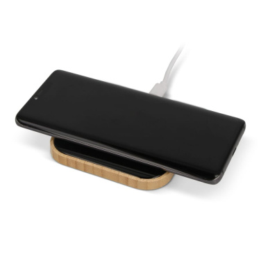 Wireless charger bamboo & glass 10W, Black, product image (2)
