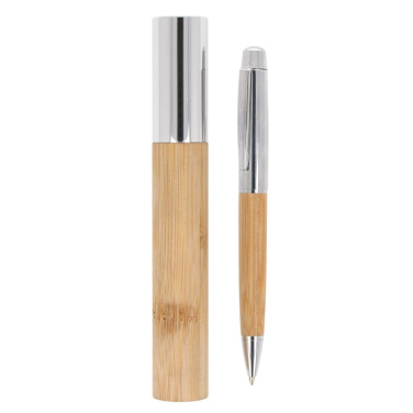 Metal Ball pen bamboo in tube, Nature, product image (3)