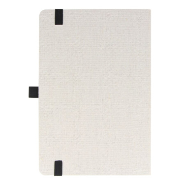 Notebook recycled cotton & R-PET A5, Beige / Black, product image (2)