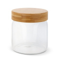 Canister glass & bamboo 600 ml, Transparent