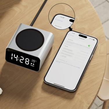 Xoopar Reddi Charge PD clock with wireless charger, Light Grey, product image (4)