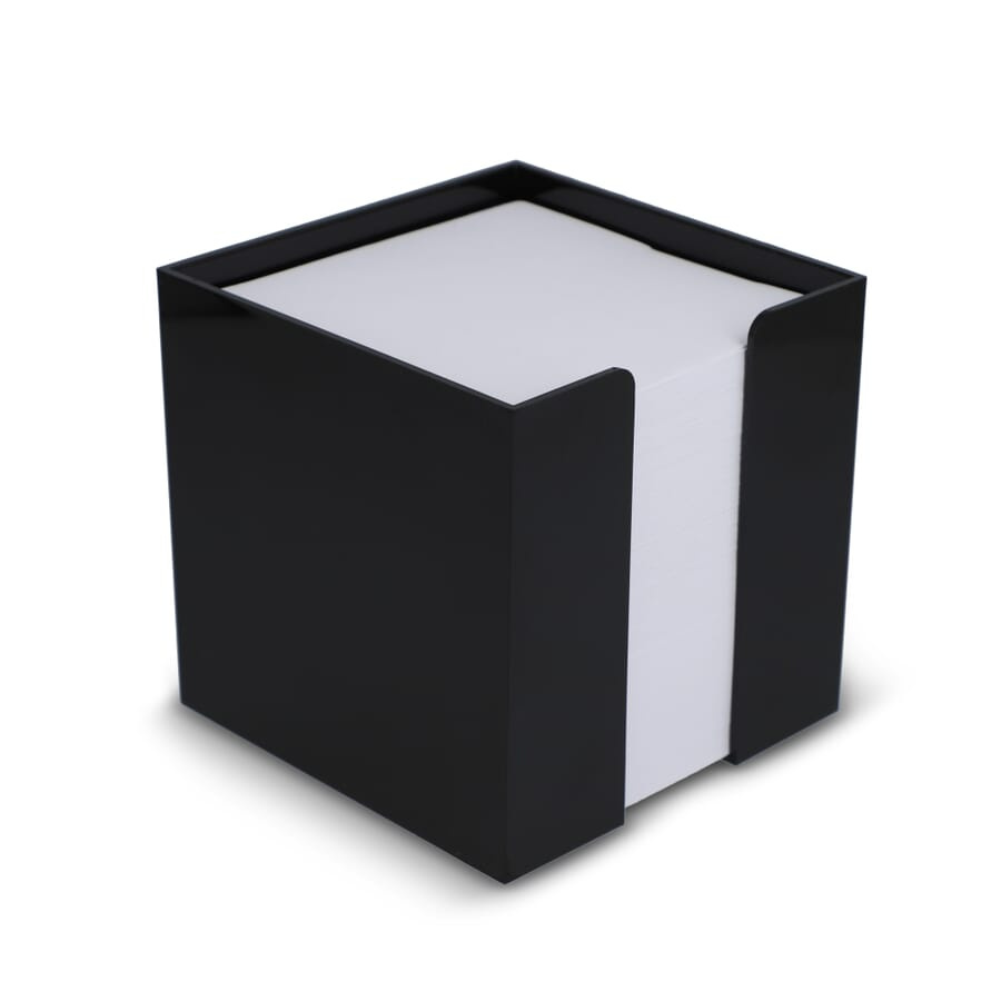 Paper pad 10x10x10 cm in cube box, Black, product image (1)