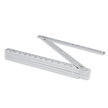 Folding ruler wood 2m Made in EU, White, product image (3)