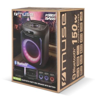 M-1803 | Muse Party Speaker with Microphone 150W, Black, product image (4)
