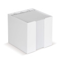 Paper pad 10x10x10 cm in cube box with stationery compartments, White