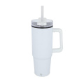 Miami mug with handle and straw 800 ml, White