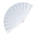 Hand fan plastic & polyester, White