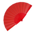 Hand fan plastic & polyester, Red