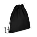 R-PET Drawstring bag non-woven 38 x 42 cm 75g/m², Black