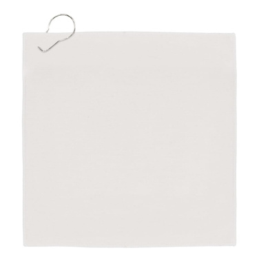 Quick dry golf towel with hook R-PET 30 x 30 cm sublimation, White / Grey, product image (3)