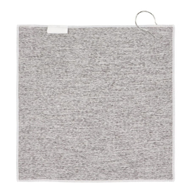 Quick dry golf towel with hook R-PET 30 x 30 cm sublimation, White / Grey, product image (4)