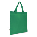 R-PET Carry bag non-woven short handles 38 x 42 cm 75g/m², Green