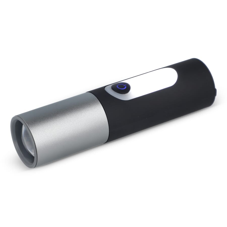 Rechargeable 10 W LED Flashlight with Zoom function 300 lm, Black, product image (1)