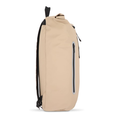 PU coat R-PET 600D rolltop backpack 20L, Ecru, product image (3)